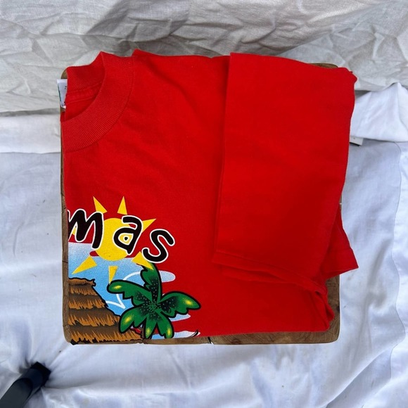 Vintage Red Bahamas Caribbean Cruising Tiki Hut Island Bar Single-Stitch Tshirt - Picture 5 of 7